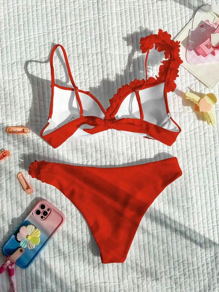 Madeira Blossom — Summer Flower Deco V - Neck Bikini Set - Maison Moriah