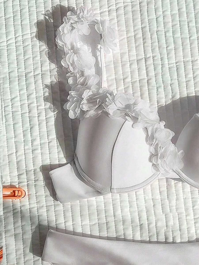 Madeira Blossom — Summer Flower Deco V - Neck Bikini Set - Maison Moriah