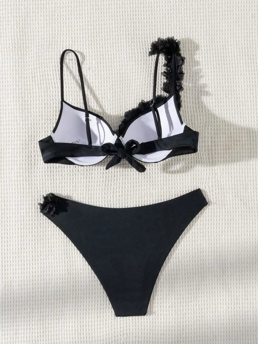 Madeira Blossom — Summer Flower Deco V - Neck Bikini Set - Maison Moriah
