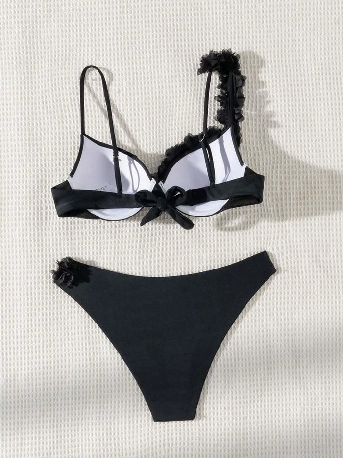 Madeira Blossom — Summer Flower Deco V - Neck Bikini Set - Maison Moriah