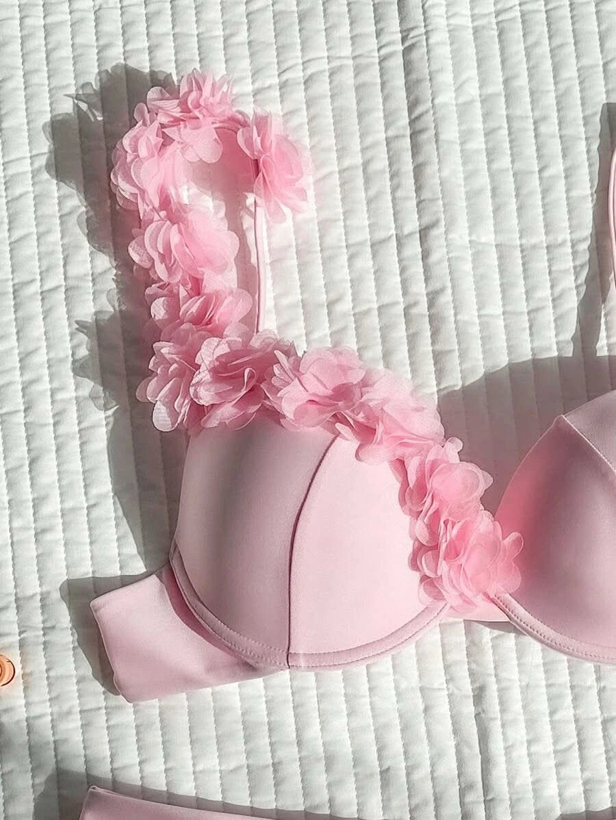 Madeira Blossom — Summer Flower Deco V - Neck Bikini Set - Maison Moriah
