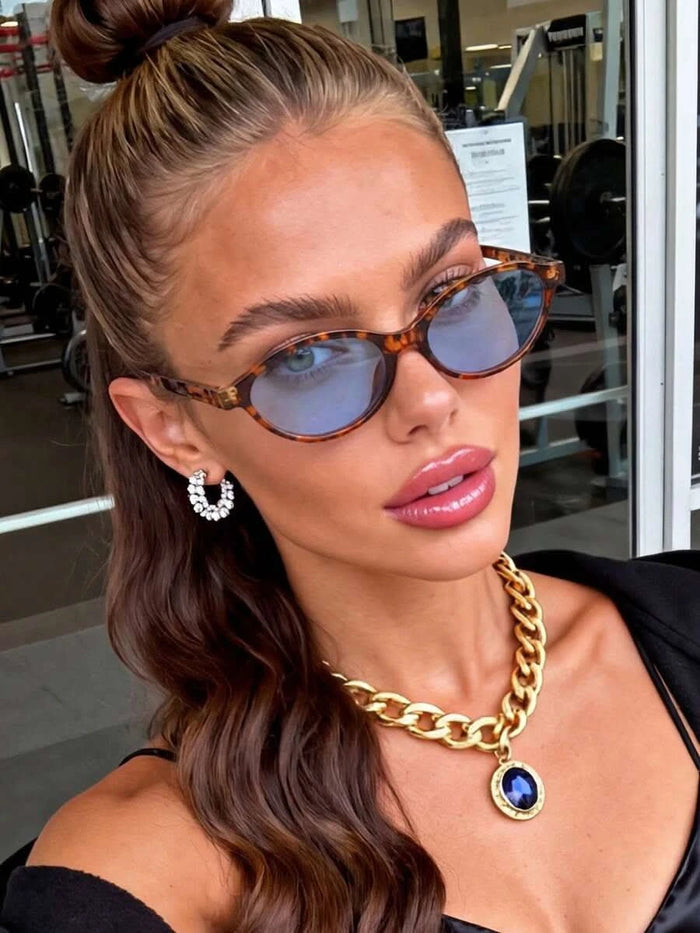 Porto Leopard Print Oval Sunglasses – Unisex - Maison Moriah