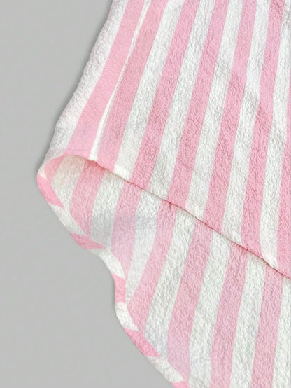 Portofino Pink — Women's Pink Striped Chiffon Blouse - Maison Moriah