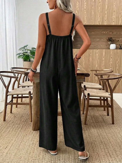 Santorini Sky — Women's Casual Wide - Leg Jumpsuit - Maison Moriah
