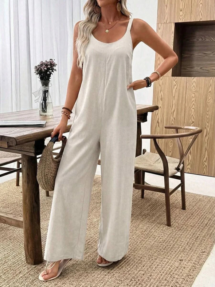 Santorini Sky — Women's Casual Wide - Leg Jumpsuit - Maison Moriah