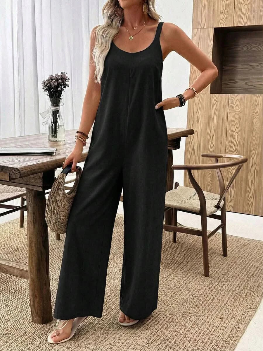 Santorini Sky — Women's Casual Wide - Leg Jumpsuit - Maison Moriah