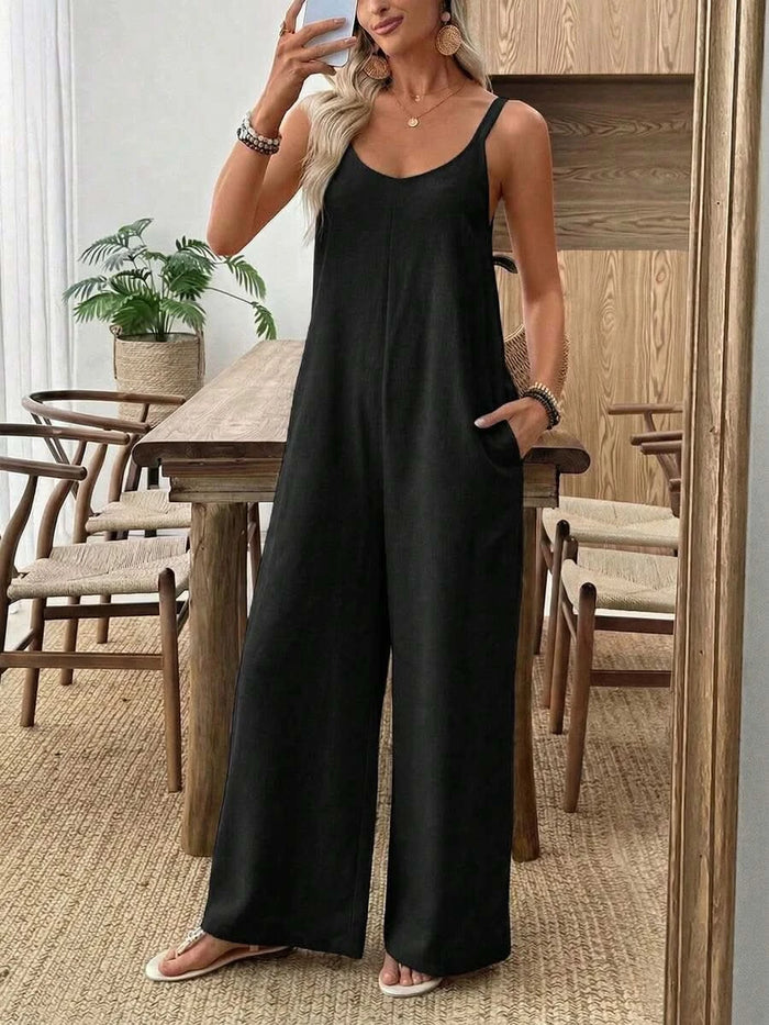 Santorini Sky — Women's Casual Wide - Leg Jumpsuit - Maison Moriah