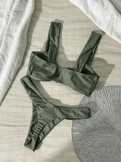 Solid Cut - Out Bikini Set — Modern Beachwear - Maison Moriah