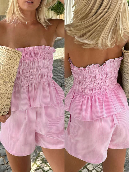 Spring & Summer Casual Set — Ruffled Top and Shorts - Maison Moriah