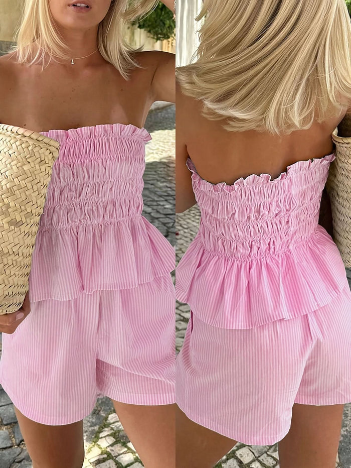 Spring & Summer Casual Set — Ruffled Top and Shorts - Maison Moriah