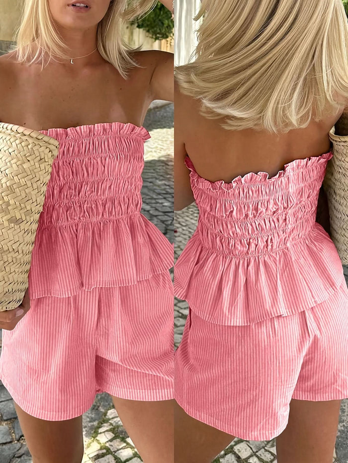 Spring & Summer Casual Set — Ruffled Top and Shorts - Maison Moriah