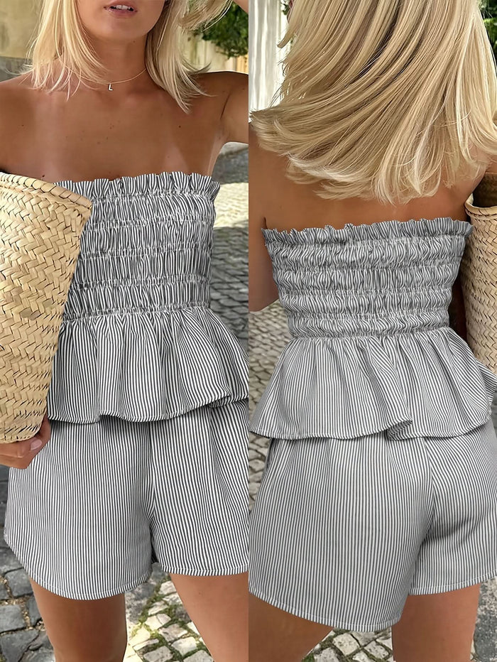 Spring & Summer Casual Set — Ruffled Top and Shorts - Maison Moriah