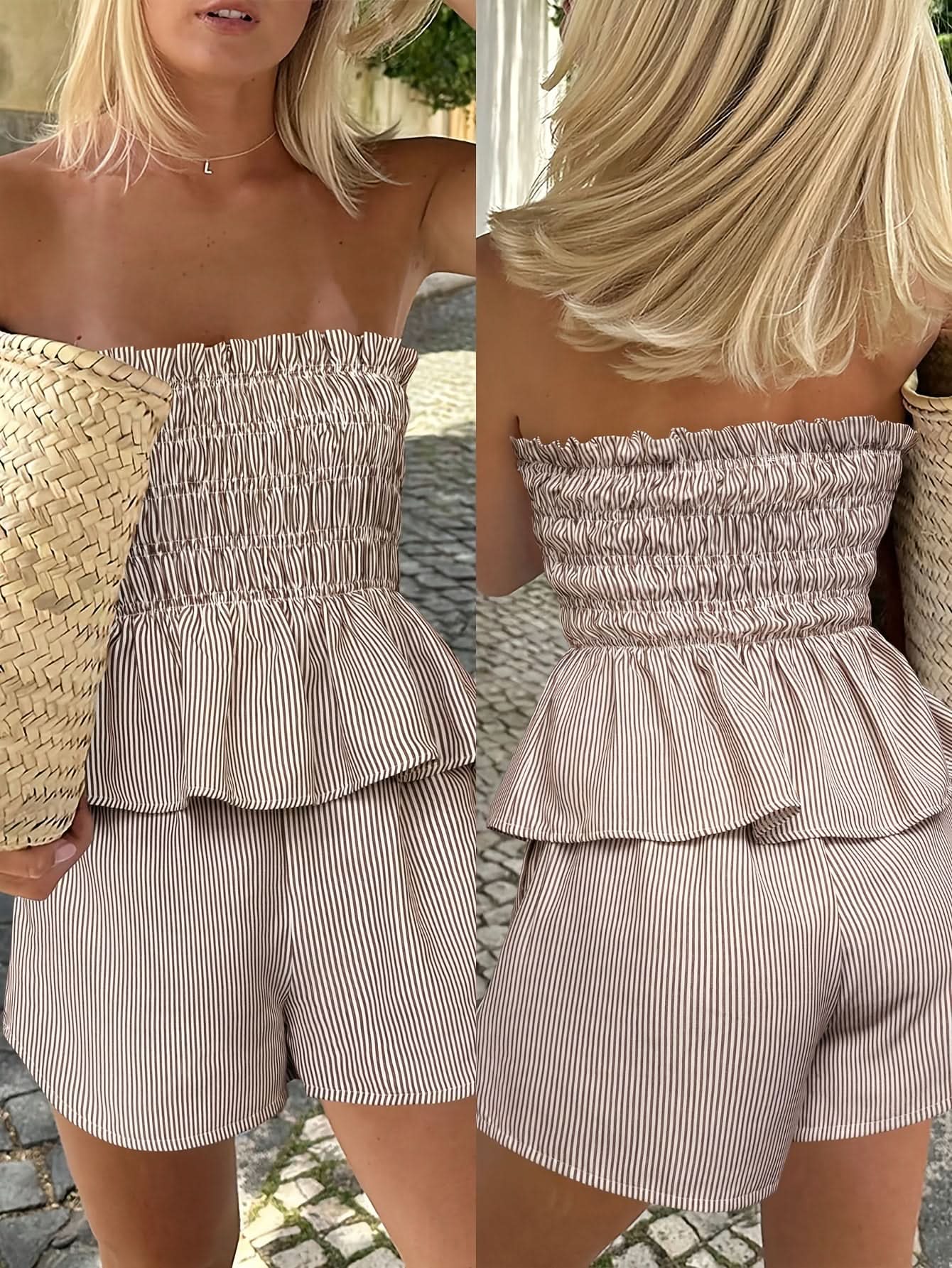 Spring & Summer Casual Set — Ruffled Top and Shorts - Maison Moriah