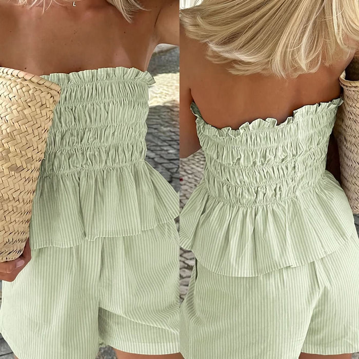 Spring & Summer Casual Set — Ruffled Top and Shorts - Maison Moriah
