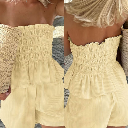 Spring & Summer Casual Set — Ruffled Top and Shorts - Maison Moriah