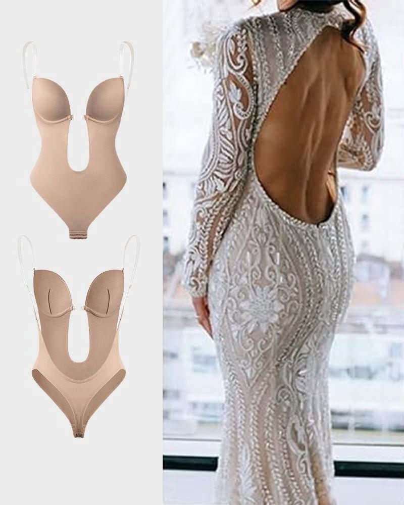 Strapless U Plunge Thong Bodysuit - Maison Moriah