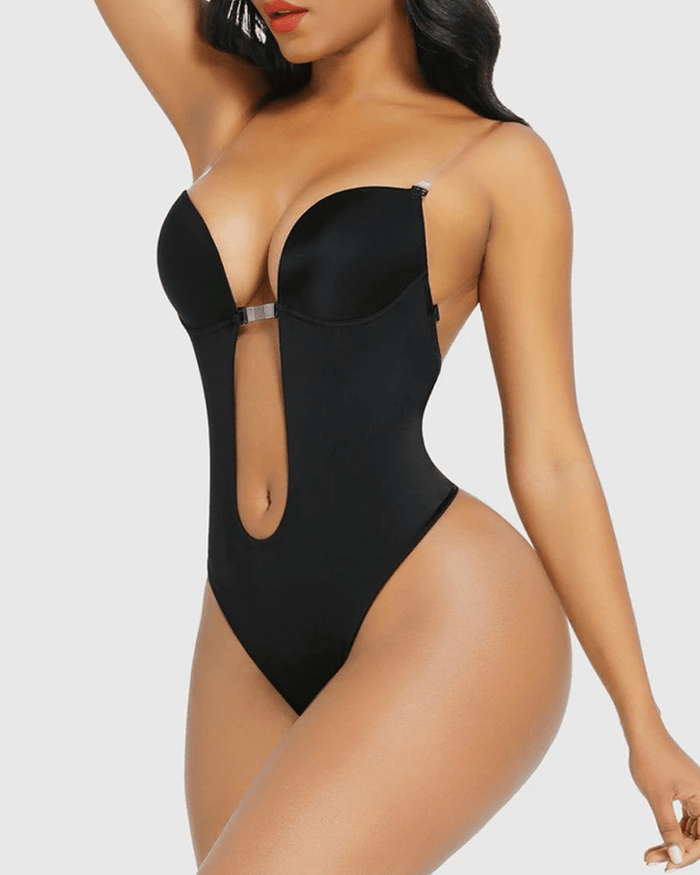 Strapless U Plunge Thong Bodysuit - Maison Moriah