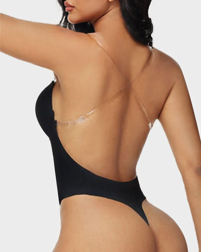 Strapless U Plunge Thong Bodysuit - Maison Moriah