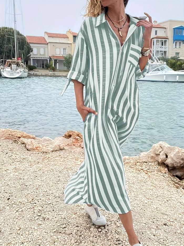 Striped Shirt Dress — Directional Casual Style - Maison Moriah