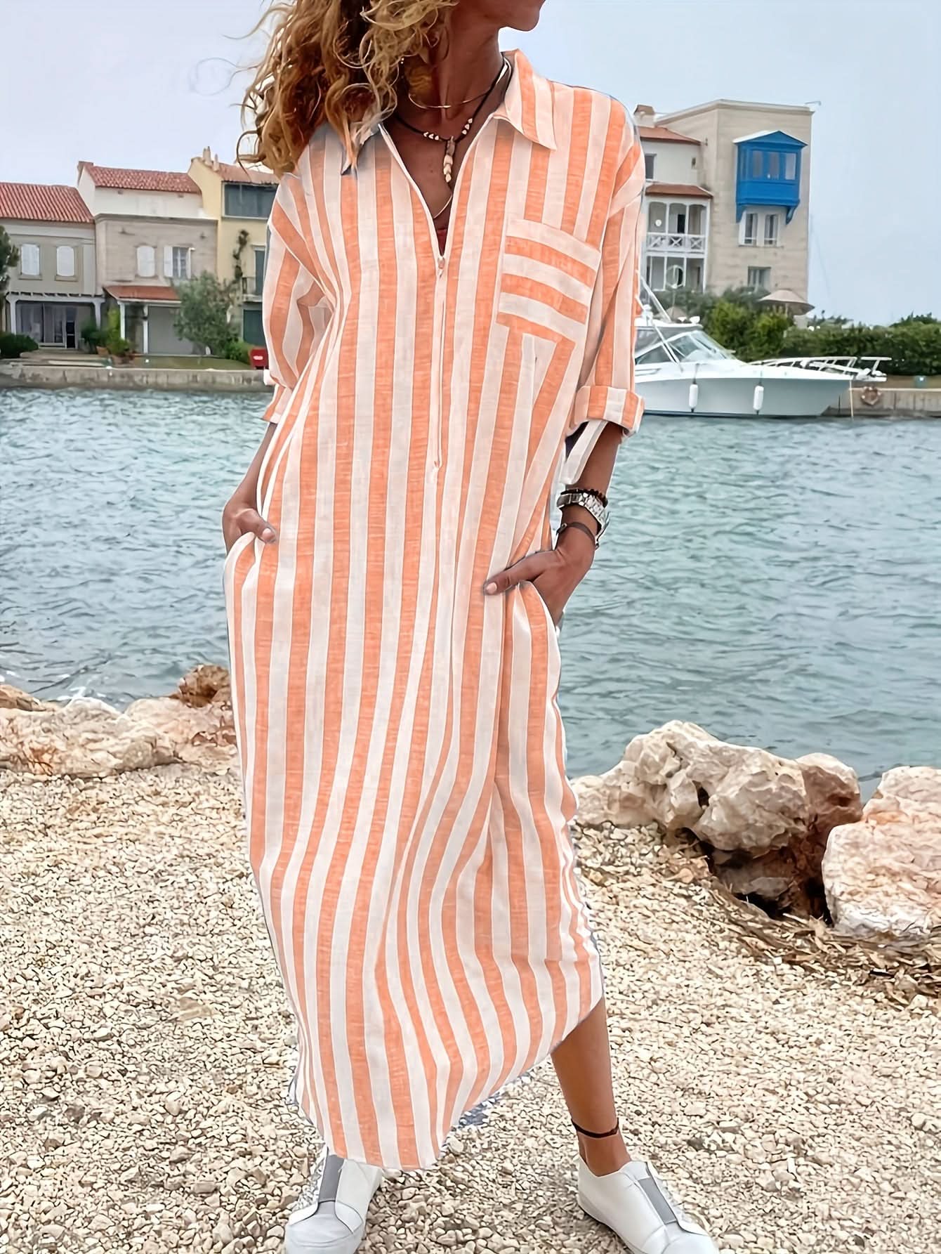 Striped Shirt Dress — Directional Casual Style - Maison Moriah