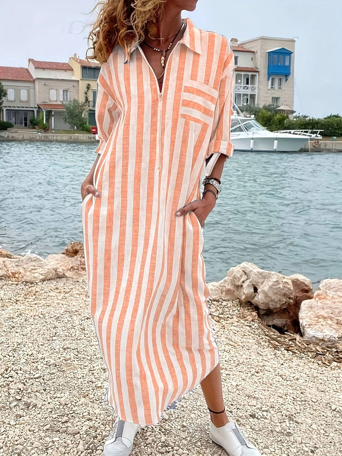 Striped Shirt Dress — Directional Casual Style - Maison Moriah