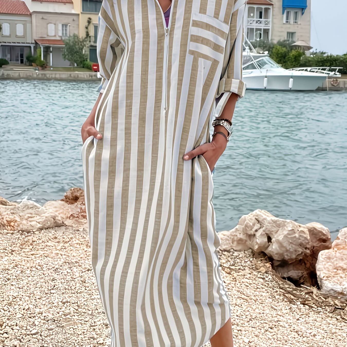 Striped Shirt Dress — Directional Casual Style - Maison Moriah
