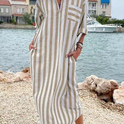 Striped Shirt Dress — Directional Casual Style - Maison Moriah