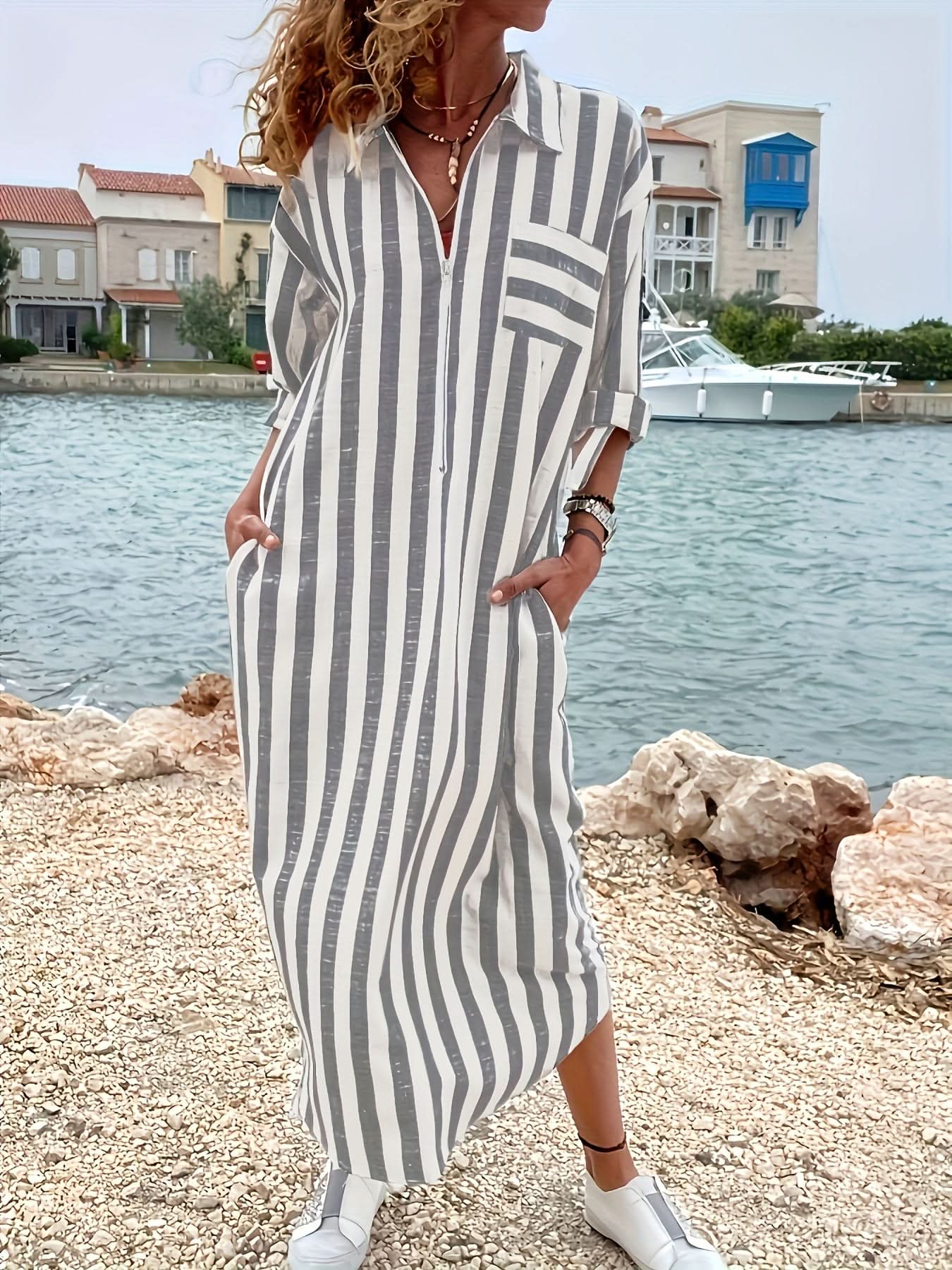 Striped Shirt Dress — Directional Casual Style - Maison Moriah