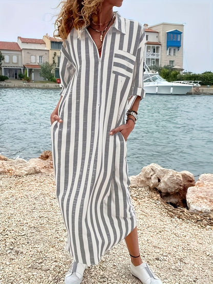 Striped Shirt Dress — Directional Casual Style - Maison Moriah