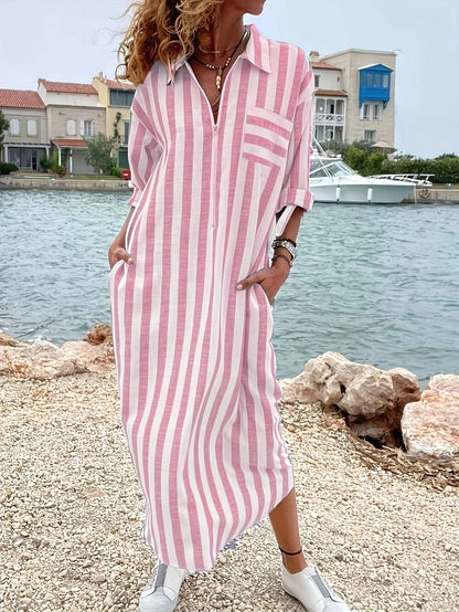 Striped Shirt Dress — Directional Casual Style - Maison Moriah