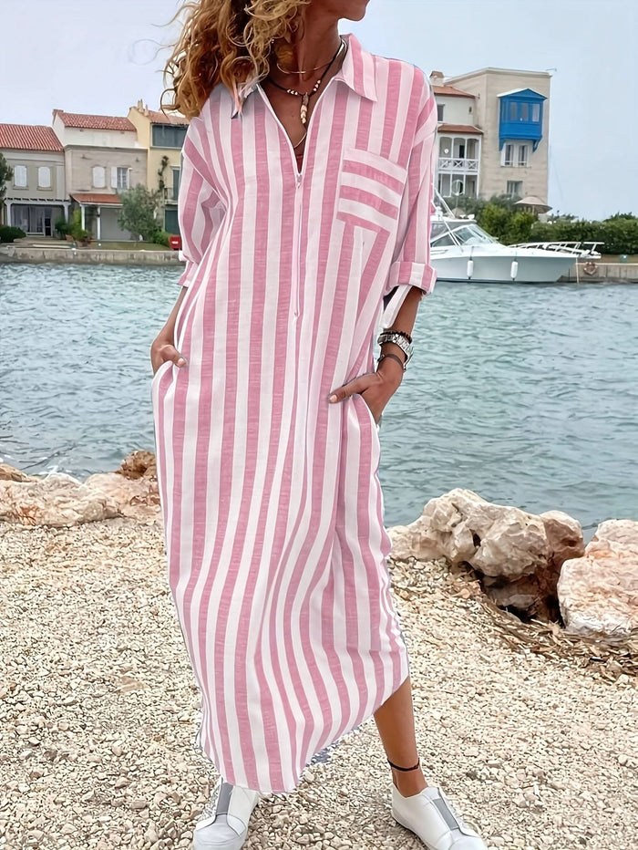 Striped Shirt Dress — Directional Casual Style - Maison Moriah