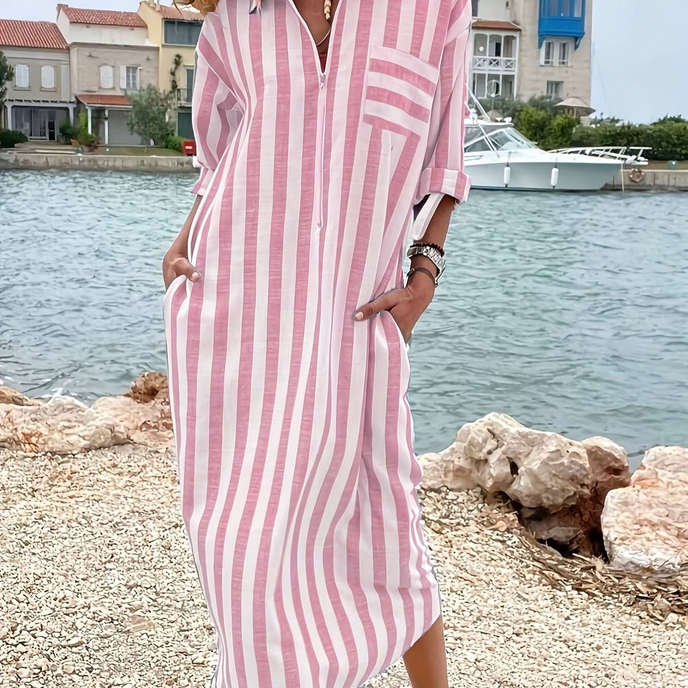 Striped Shirt Dress — Directional Casual Style - Maison Moriah