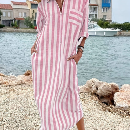 Striped Shirt Dress — Directional Casual Style - Maison Moriah