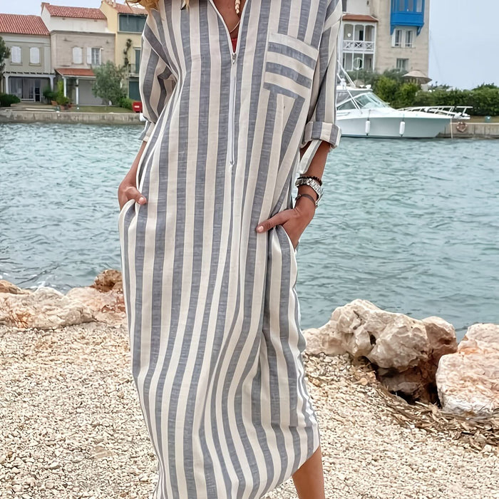 Striped Shirt Dress — Directional Casual Style - Maison Moriah