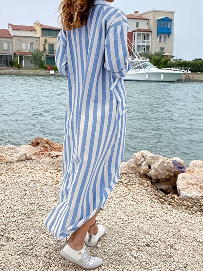 Striped Shirt Dress — Directional Casual Style - Maison Moriah