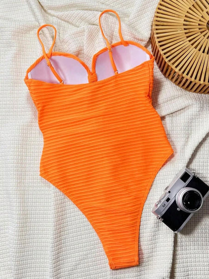 Swim SXY 1pc Women's Solid Color Criss - Cross Design One - Piece Swimsuit, Push Up, Wireless - Maison Moriah