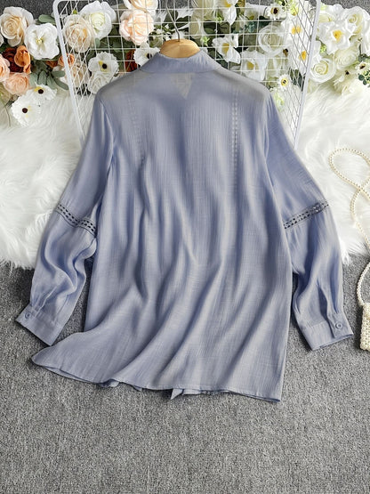 Vienna Grace – Elegant Long Sleeve Button - Up Blouse - Maison Moriah