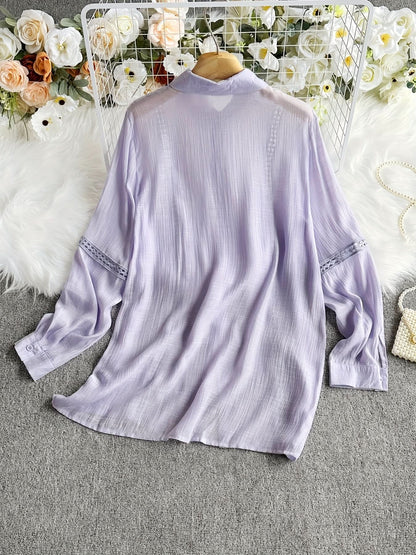 Vienna Grace – Elegant Long Sleeve Button - Up Blouse - Maison Moriah