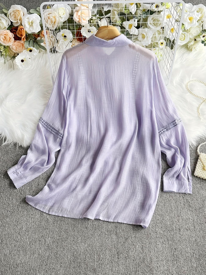 Vienna Grace – Elegant Long Sleeve Button - Up Blouse - Maison Moriah