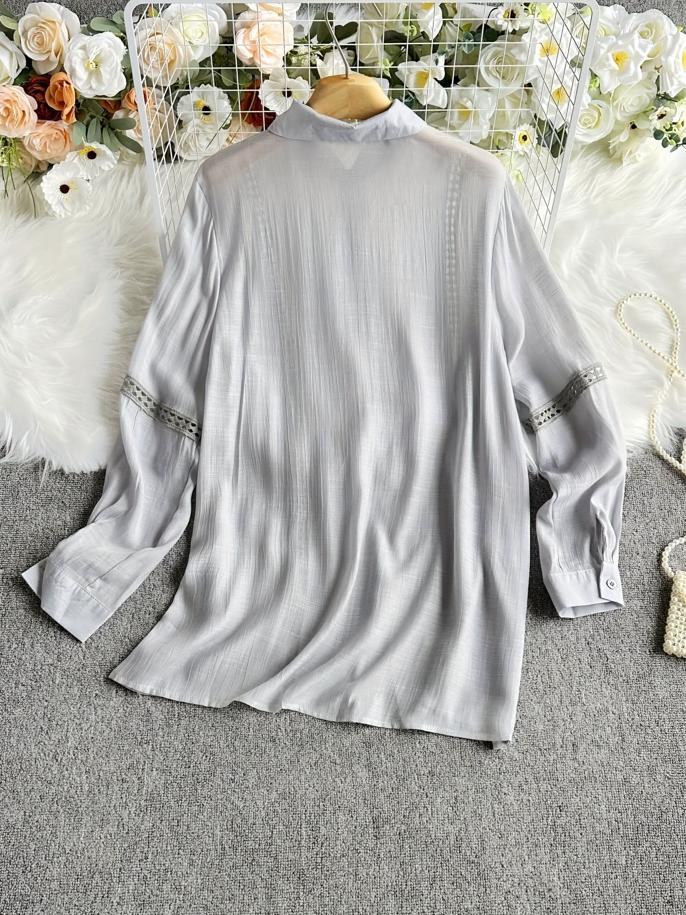 Vienna Grace – Elegant Long Sleeve Button - Up Blouse - Maison Moriah