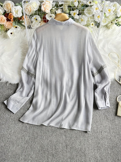 Vienna Grace – Elegant Long Sleeve Button - Up Blouse - Maison Moriah