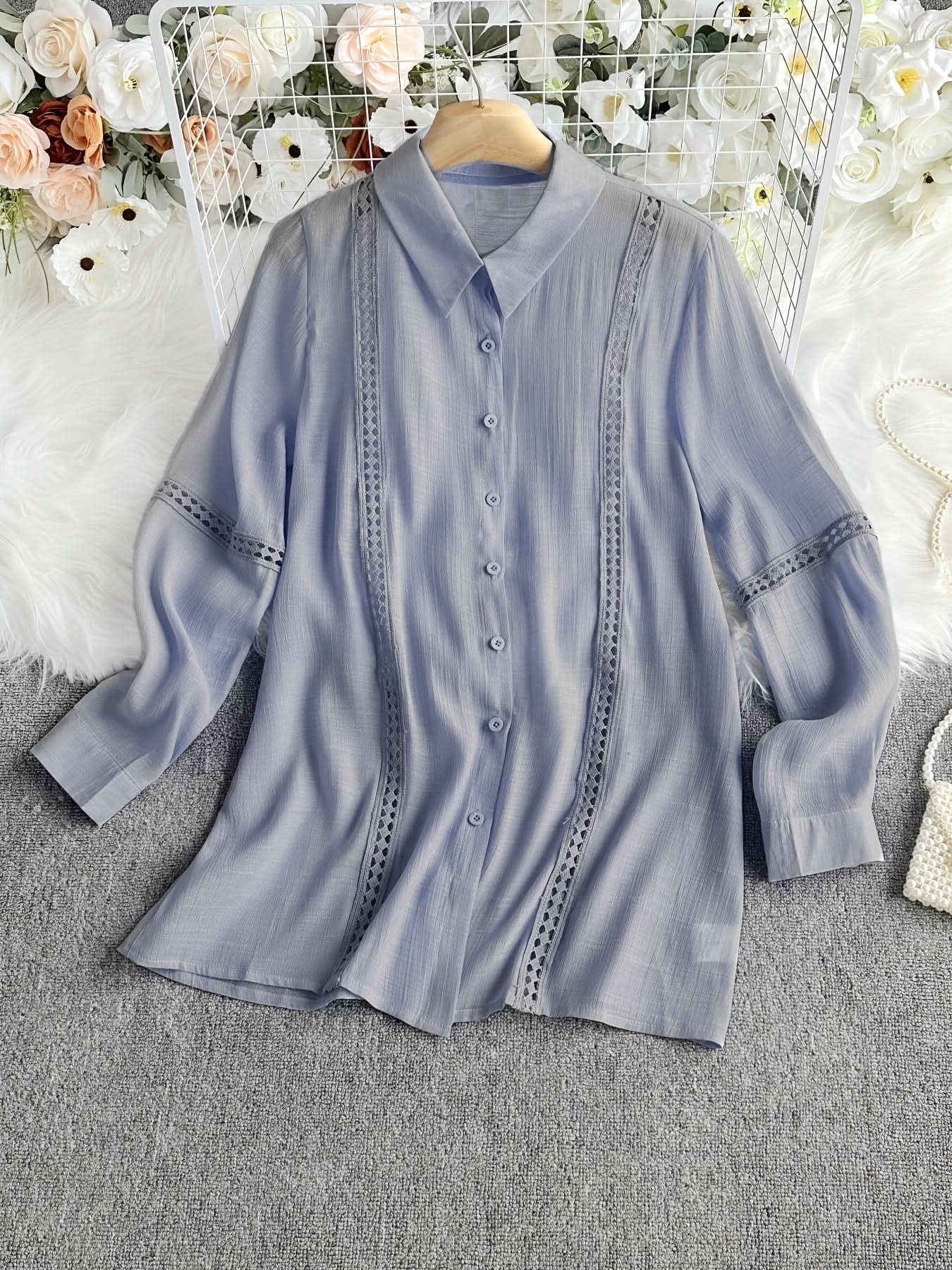 Vienna Grace – Elegant Long Sleeve Button - Up Blouse - Maison Moriah