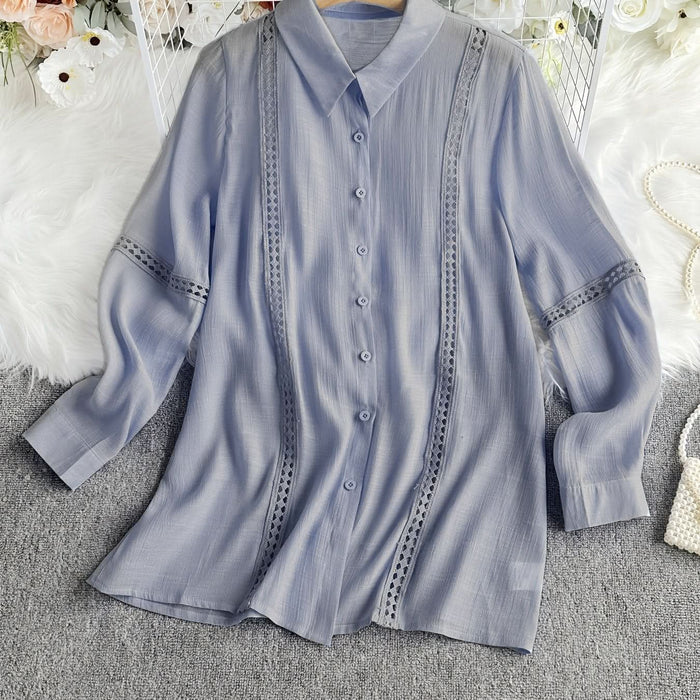 Vienna Grace – Elegant Long Sleeve Button - Up Blouse - Maison Moriah