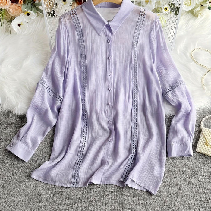Vienna Grace – Elegant Long Sleeve Button - Up Blouse - Maison Moriah