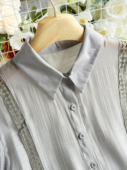 Vienna Grace – Elegant Long Sleeve Button - Up Blouse - Maison Moriah