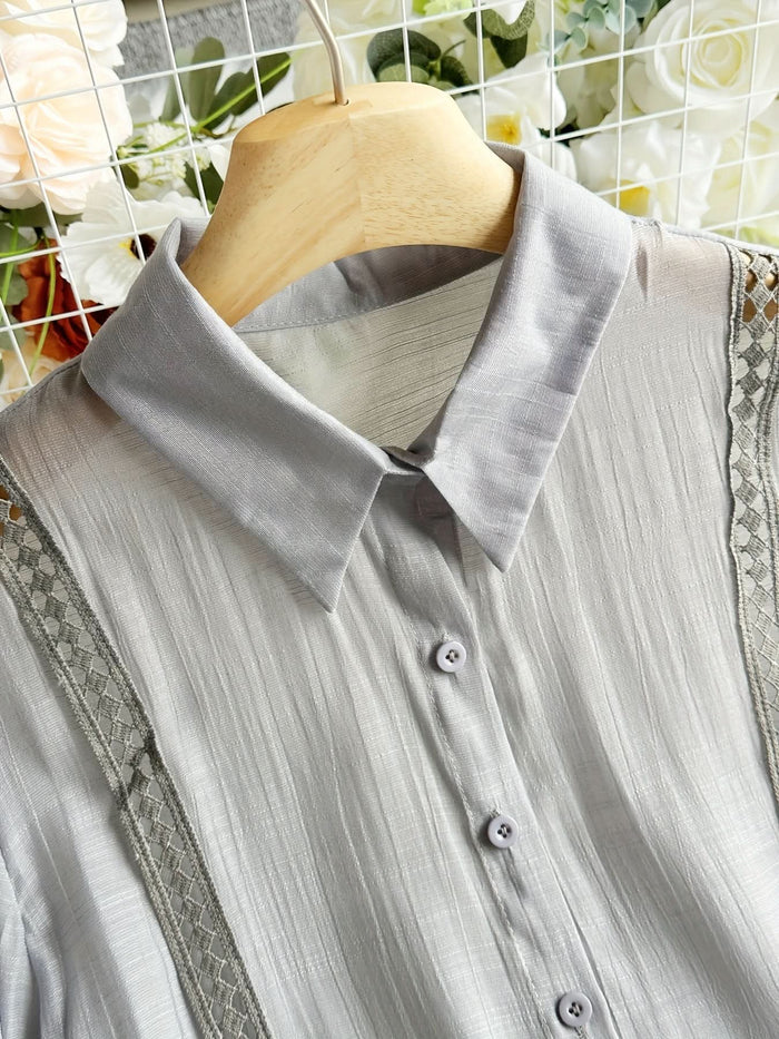 Vienna Grace – Elegant Long Sleeve Button - Up Blouse - Maison Moriah