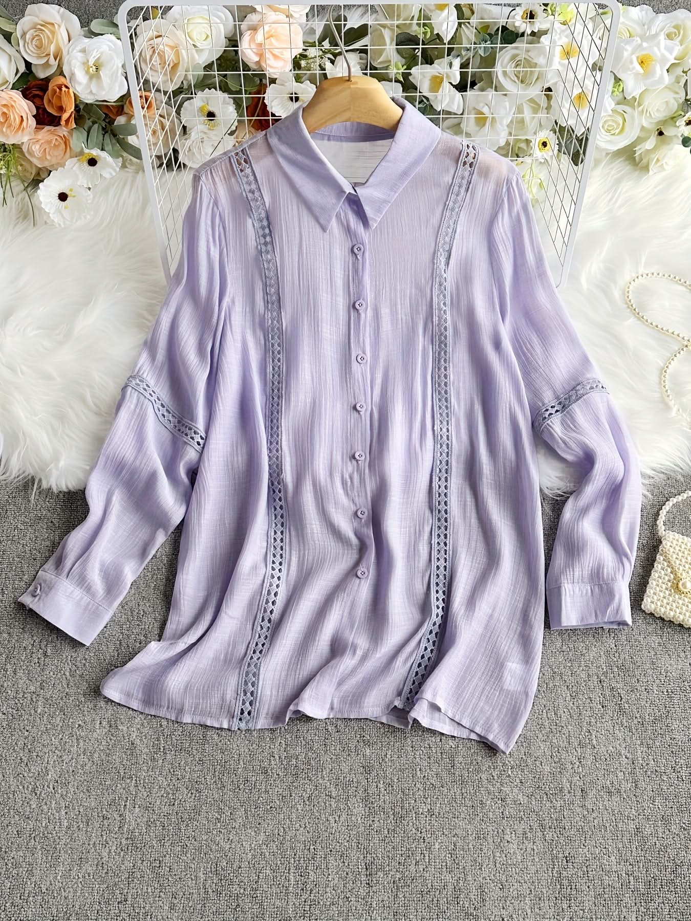 Vienna Grace – Elegant Long Sleeve Button - Up Blouse - Maison Moriah