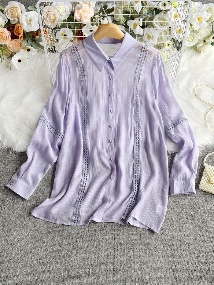 Vienna Grace – Elegant Long Sleeve Button - Up Blouse - Maison Moriah