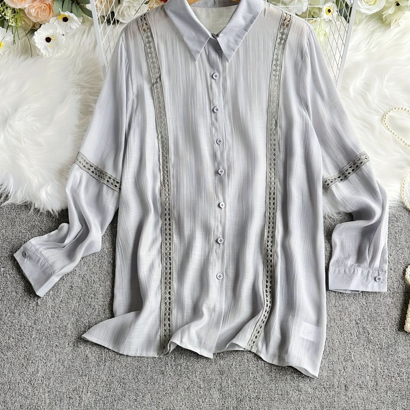 Vienna Grace – Elegant Long Sleeve Button - Up Blouse - Maison Moriah