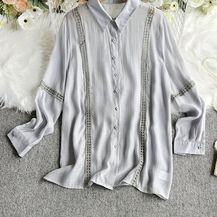 Vienna Grace – Elegant Long Sleeve Button - Up Blouse - Maison Moriah